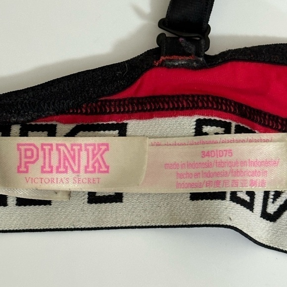 Pink Victoria Secret sz 34D bra red t—shirt style super cute - Picture 8 of 10
